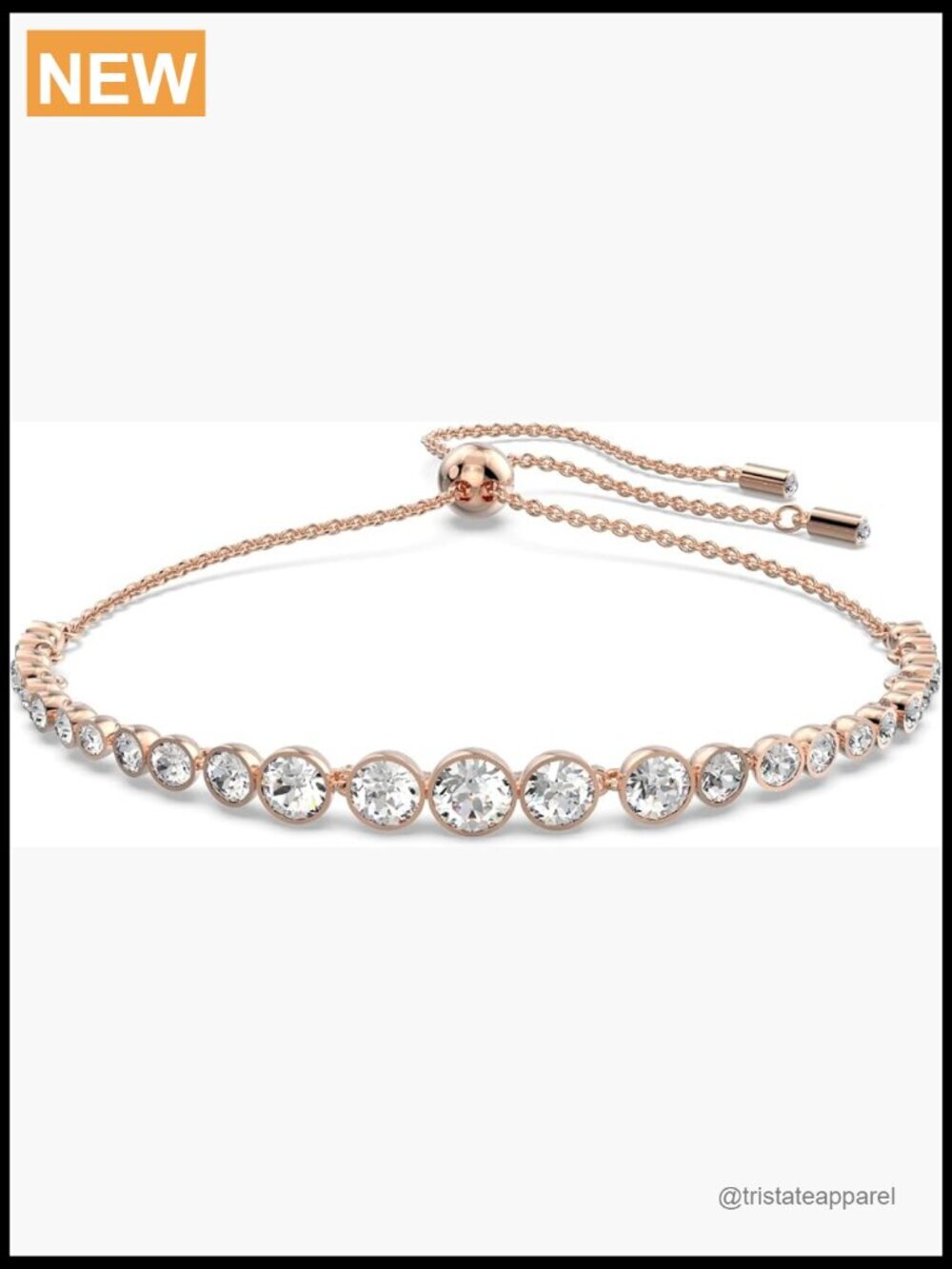 Crystal Tennis Cuff Bracelet with Sliding Clasp